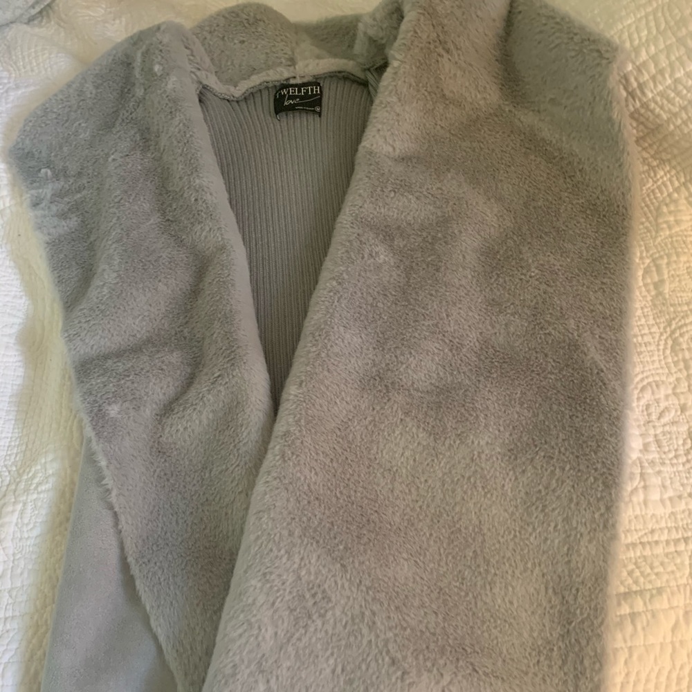 Faux fur sweater vest